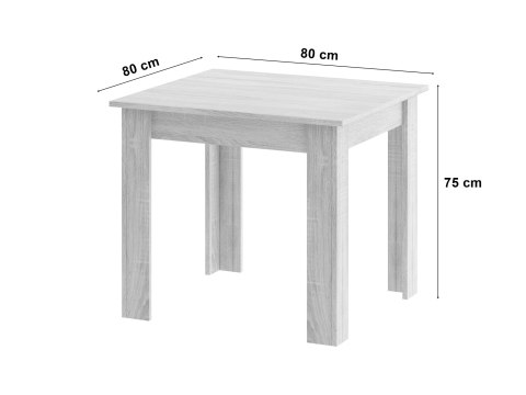 Stół NP 80x80 Dąb Sonoma + Biały Stół NP 80x80 Dąb Sonoma + Biały
