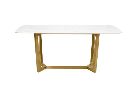 ZŁOTY STÓŁ OLIMP GLAMOUR, BIAŁY BLAT, DO JADALNI, SALONU, ELEGANCKI 180 CM ZŁOTY STÓŁ OLIMP GLAMOUR, BIAŁY BLAT, DO JADALNI, SALONU, ELEGANCKI 180 CM