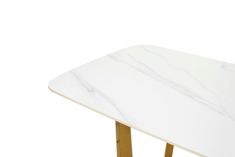 ZŁOTY STÓŁ OLIMP GLAMOUR, BIAŁY BLAT, DO JADALNI, SALONU, ELEGANCKI 180 CM ZŁOTY STÓŁ OLIMP GLAMOUR, BIAŁY BLAT, DO JADALNI, SALONU, ELEGANCKI 180 CM