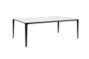 DUŻY BIAŁY STÓŁ GLAMOUR, CZARNE NOGI, MARMUR, DO JADALNI, ELEGANCKI, 200 CM