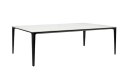 DUŻY BIAŁY STÓŁ GLAMOUR, CZARNE NOGI, MARMUR, DO JADALNI, ELEGANCKI, 240 CM