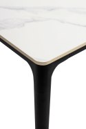 DUŻY BIAŁY STÓŁ GLAMOUR, CZARNE NOGI, MARMUR, DO JADALNI, ELEGANCKI, 240 CM