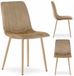 Krzesło LAVA - brązowy aksamit / nogi kolor drewna