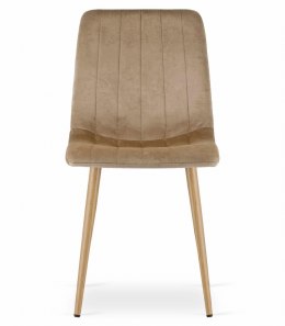 Krzesło LAVA - brązowy aksamit / nogi kolor drewna