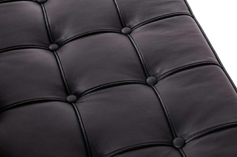 CZARNA SKÓRZANA SOFA, CHROMOWANA, ELEGANCKA, NOWOCZESNA, DO SALONU, 150 CM CZARNA SKÓRZANA SOFA, CHROMOWANA, ELEGANCKA, NOWOCZESNA, DO SALONU, 150 CM
