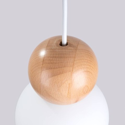 Lampa wisząca PEKKA 3P biała/naturalne drewno Lampa wisząca PEKKA 3P biała/naturalne drewno
