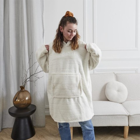 BLUZA SNUDDIE VINTER, DŁUGA SHERPA, CIEPŁA, Z KAPTUREM, KOC, OVERSIZE