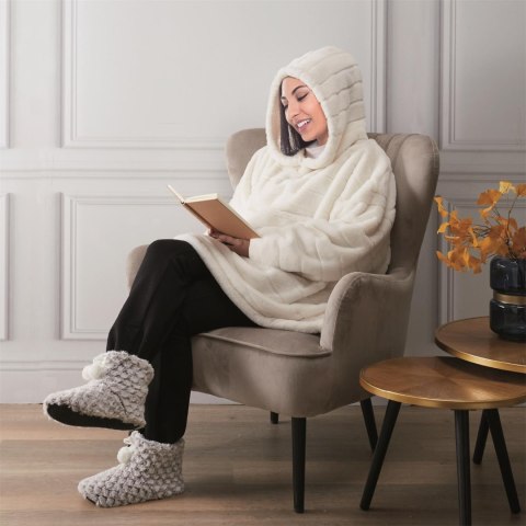 BLUZA SNUDDIE VINTER, DŁUGA SHERPA, CIEPŁA, Z KAPTUREM, KOC, OVERSIZE