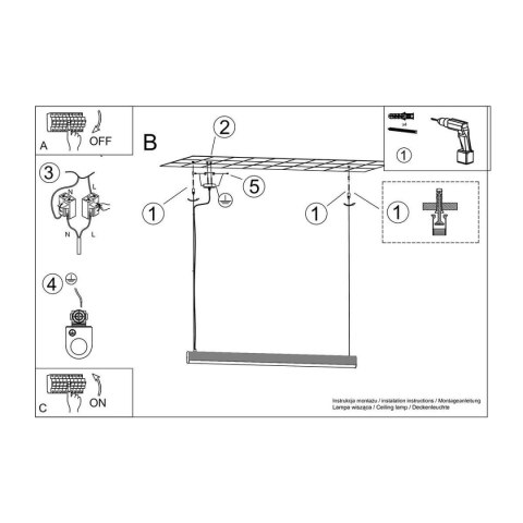 Lampa wisząca FARGE złota LED 3000K Lampa wisząca FARGE złota LED 3000K