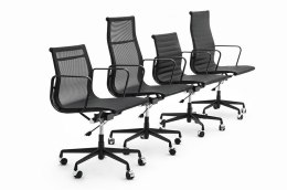 Fotel biurowy AERON PRESTIGE PLUS czarny - skóra naturalna, aluminium