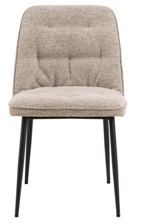 BEŻOWE KRZESŁO DO JADALNI, TAPICEROWANE, METAL, ELEGANCKIE, PIKOWANE BEŻOWE KRZESŁO DO JADALNI, TAPICEROWANE, METAL, ELEGANCKIE, PIKOWANE