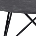 CZARNY OKRĄGŁY STOLIK KAWOWY, METAL, MARMUR, DO SALONU, GLAMOUR LOFT 80 CM