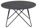 CZARNY OKRĄGŁY STOLIK KAWOWY, METAL, MARMUR, DO SALONU, GLAMOUR LOFT 80 CM