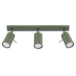 LAMPA SUFITOWA LUMINUS, 3xGU10, ZIELONY OLIWKOWY, PLAFON, LOFT, STAL