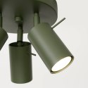 PLAFON LAMPA SUFITOWA LUMINUS, ZIELONY OLIWKOWY, 3xGU10, RING, LOFT, STAL