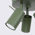PLAFON LAMPA SUFITOWA LUMINUS, ZIELONY OLIWKOWY, 3xGU10, RING, LOFT, STAL