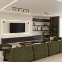 PLAFON LAMPA SUFITOWA LUMINUS, ZIELONY OLIWKOWY, 3xGU10, RING, LOFT, STAL