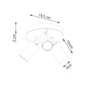 PLAFON SUFITOWY LUMINUS RING, 3X GU10, OCHRA CZERWONA, RUCHOMY REFLEKTOR