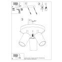 PLAFON SUFITOWY LUMINUS RING, 3X GU10, OCHRA CZERWONA, RUCHOMY REFLEKTOR