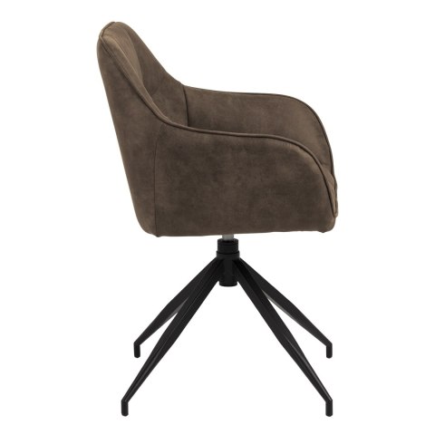 ELEGANCKIE KRZESŁO OBROTOWE DO JADALNI, BRĄZOWE, Z PODŁOKIETNIKAMI, LOFT ELEGANCKIE KRZESŁO OBROTOWE DO JADALNI, BRĄZOWE, Z PODŁOKIETNIKAMI, LOFT