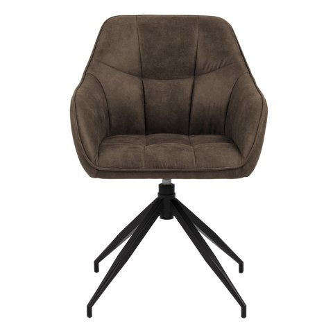 ELEGANCKIE KRZESŁO OBROTOWE DO JADALNI, BRĄZOWE, Z PODŁOKIETNIKAMI, LOFT ELEGANCKIE KRZESŁO OBROTOWE DO JADALNI, BRĄZOWE, Z PODŁOKIETNIKAMI, LOFT
