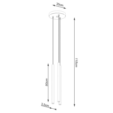 Lampa wisząca PASTELO 3P złota Lampa wisząca PASTELO 3P złota