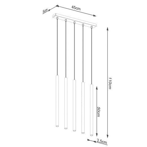 Lampa wisząca PASTELO 5L złota Lampa wisząca PASTELO 5L złota