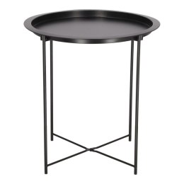 METALOWY CZARNY STOLIK KAWOWY 47 cm, OKRĄGŁY, LOFT, INDUSTRIALNY, DO SALONU