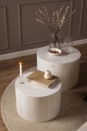 ZESTAW DWÓCH STOLIKÓW, BOHO, GLAMOUR, OKRĄGŁE, LEKKIE, TRAWERTYN, DO SALONU