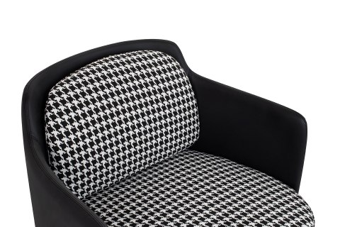 Fotel VENICE BLACK czarny PU / pepitka Fotel VENICE BLACK czarny PU / pepitka