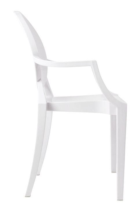 ELEGANCKIE BIAŁE KRZESŁO Z PODŁOKIETNIKAMI, DO SALONU, JADALNI, GLAMOUR