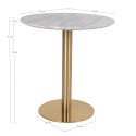 OKRĄGŁY STÓŁ GLAMOUR, ZŁOTY, BIAŁY MARMUR, DO SALONU, 70 CM, ELEGANCKI