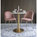 OKRĄGŁY STÓŁ GLAMOUR, ZŁOTY, BIAŁY MARMUR, DO SALONU, 70 CM, ELEGANCKI