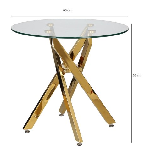 OKRĄGŁY SZKLANY STOLIK GLAMOUR, ZŁOTY METAL, NOWOCZESNY, DO SALONU, 60 CM OKRĄGŁY SZKLANY STOLIK GLAMOUR, ZŁOTY METAL, NOWOCZESNY, DO SALONU, 60 CM