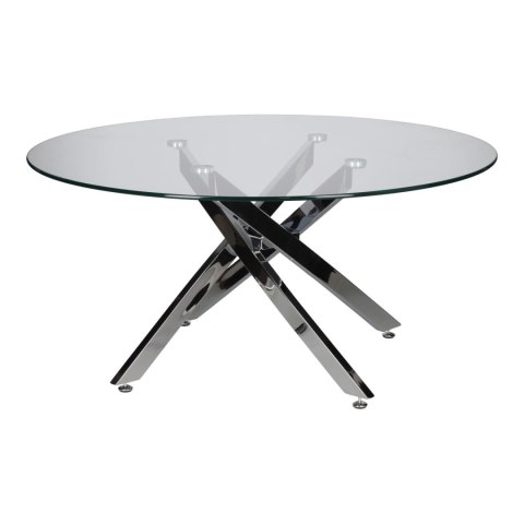 NOWOCZESNY SZKLANY STOLIK KAWOWY GLAMOUR, OKRĄGŁY, CHROMOWANY METAL, 90 CM NOWOCZESNY SZKLANY STOLIK KAWOWY GLAMOUR, OKRĄGŁY, CHROMOWANY METAL, 90 CM