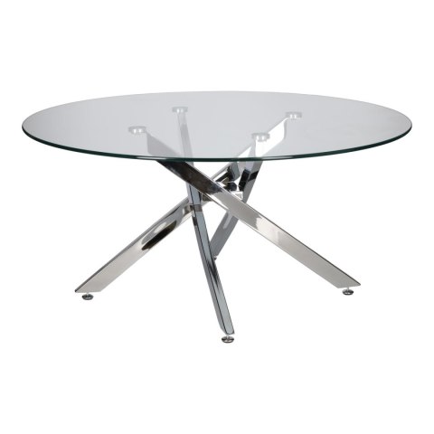 NOWOCZESNY SZKLANY STOLIK KAWOWY GLAMOUR, OKRĄGŁY, CHROMOWANY METAL, 90 CM NOWOCZESNY SZKLANY STOLIK KAWOWY GLAMOUR, OKRĄGŁY, CHROMOWANY METAL, 90 CM