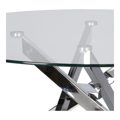 NOWOCZESNY SZKLANY STOLIK KAWOWY GLAMOUR, OKRĄGŁY, CHROMOWANY METAL, 90 CM NOWOCZESNY SZKLANY STOLIK KAWOWY GLAMOUR, OKRĄGŁY, CHROMOWANY METAL, 90 CM