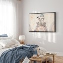 Obraz - Szczęśliwy leniwiec - Leniwiec w stonowanych kolorach w czapce z daszkiem siedzący na tęczy wśród gwiazdek/Zwierzątko po