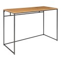 INDUSTRIALNE BIURKO LOFT, CZARNY METAL, DĘBOWY BLAT, 100 CM, KOMPUTEROWE