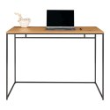 INDUSTRIALNE BIURKO LOFT, CZARNY METAL, DĘBOWY BLAT, 100 CM, KOMPUTEROWE