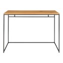 INDUSTRIALNE BIURKO LOFT, CZARNY METAL, DĘBOWY BLAT, 100 CM, KOMPUTEROWE