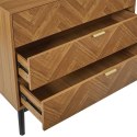 SKANDYNAWSKA KOMODA RETRO, JODEŁKA, 3 SZUFLADY, DĄB, DO SALONU, 90 CM