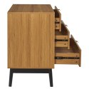 SKANDYNAWSKA KOMODA RETRO, JODEŁKA, 3 SZUFLADY, DĄB, DO SALONU, 90 CM