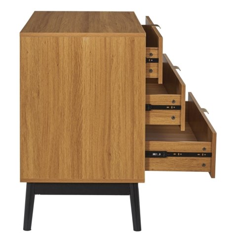 SKANDYNAWSKA KOMODA RETRO, JODEŁKA, 3 SZUFLADY, DĄB, DO SALONU, 90 CM SKANDYNAWSKA KOMODA RETRO, JODEŁKA, 3 SZUFLADY, DĄB, DO SALONU, 90 CM