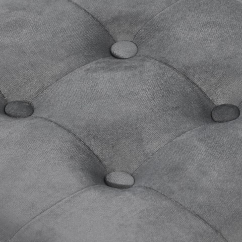Pufa składana L z guzikami - 38x38x38cm aksamit szara x 8