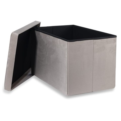 Pufa składana XL z guzikami - 60x38x38cm aksamit beż x 4 Pufa składana XL z guzikami - 60x38x38cm aksamit beż x 4