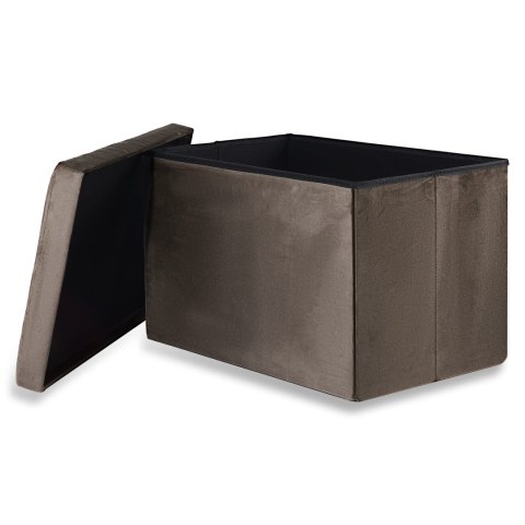 Pufa składana XL z guzikami - 60x38x38cm aksamit brąz x 4 Pufa składana XL z guzikami - 60x38x38cm aksamit brąz x 4
