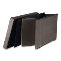 Pufa składana XL z guzikami - 60x38x38cm aksamit brąz x 4