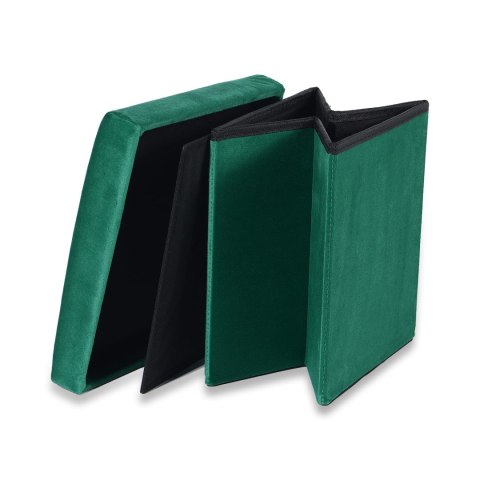 Pufa składana M - 30x30x30cm aksamit zielony x 16 Pufa składana M - 30x30x30cm aksamit zielony x 16