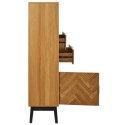SKANDYNAWSKI REGAŁ RETRO, JODEŁKA, SZUFLADY, SZAFKI, DĄB, DO SALONU, 140 CM